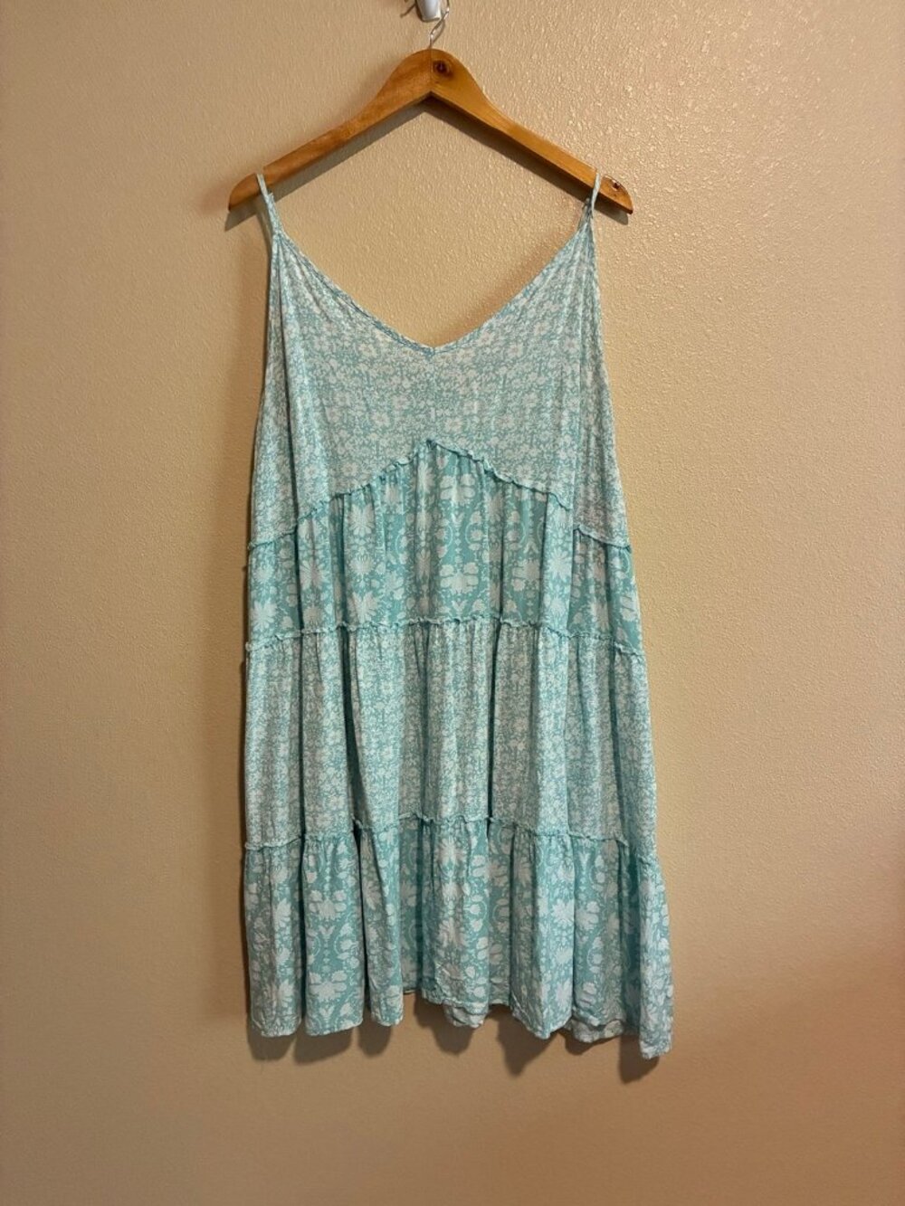 Maurices Women's Blue and White Floral Tank Dress Size XXL